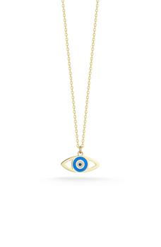 商品EMBER FINE JEWELRY | 14K Yellow Gold Enamel Evil Eye Necklace,商家Nordstrom Rack,价格¥1238图片