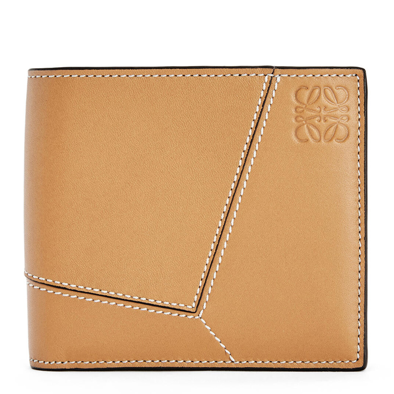 罗意威钱包, Loewe | LOEWE 中性驼色缝线拼图双折短款钱夹 C510302X03-3649商品图片 独家减免邮费