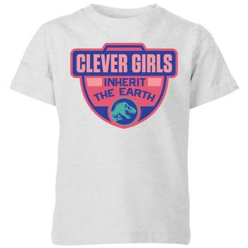 推荐Jurassic Park Clever Girls Inherit The Earth Kids' T-Shirt - Grey商品