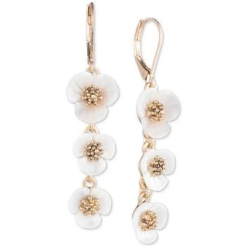Lonna & Lilly | lonn & lilly Gold-Tone & Imitation Mother-of-Pearl Flower Linear Drop Earrings 独家减免邮费