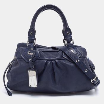 推荐Marc by Marc Jacobs Navy Blue Leather Classic Q Baby Groovee Bag商品