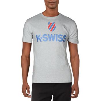 推荐K-Swiss Shield 2.0 Men's Cotton Blend Logo Print Activewear Fitness T-Shirt商品