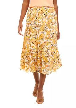 product Women's Pull On Paisley Tiered Woven Skirt image