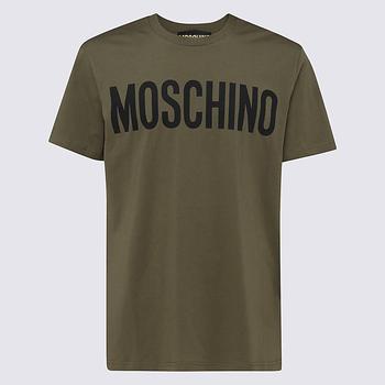 Moschino | OLIVE GREEN COTTON T-SHIRT商品图片,7.3折
