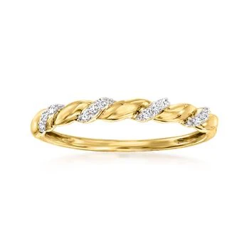 Ross-Simons | Ross-Simons Diamond-Accented Twisted Ring in 14kt Yellow Gold,商家Premium Outlets,价格¥2729