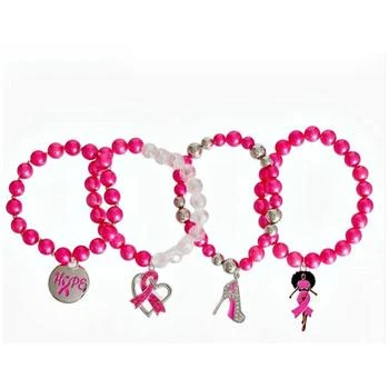 Pink Town USA | Women's Breast Cancer Charm Stretchy Bracelets In Dark Pink,商家Premium Outlets,价格¥261