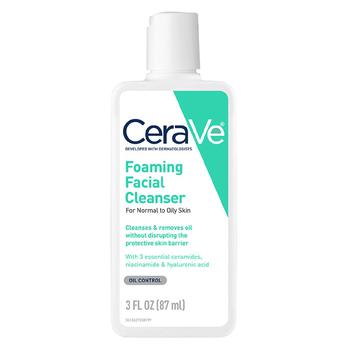 CeraVe | Travel Size Foaming Face Cleanser for Normal to Oily Skin with Hyaluronic Acid商品图片,满$60享8折, 独家减免邮费, 满折