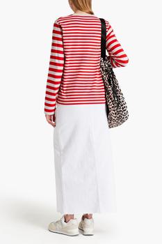 Ganni | Striped organic cotton-jersey top商品图片,4.9折