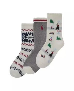 Ralph Lauren | Little and Big Girls 3-Pack Holiday Ice Skater Scenic Socks,商家Macy's,价格¥148