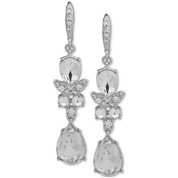 Givenchy | Silver-Tone Crystal Double Drop Earrings商品图片,