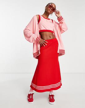 Adidas | adidas Originals 'adicolor 70s' knitted long skirt in red商品图片,8.5折×额外9.5折, 额外九五折
