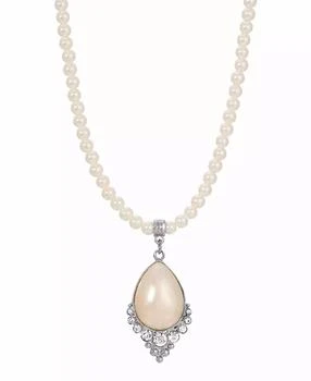 2028 | Women's Crystal and Imitaion Pearl Teardrop Necklace,商家Macy's,价格¥267