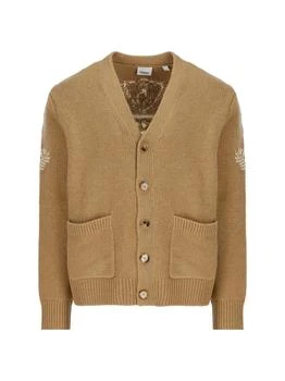 Burberry | Burberry Logo Intarsia V-Neck Cardigan 5.7折