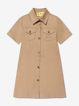 推荐Girls Helvetica Arrow Shirt Dress in Beige商品