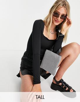 topshop包, Topshop | Topshop Tall puff sleeve body in black商品图片 6.9折