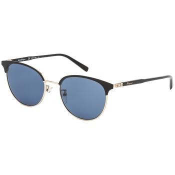 更多菲拉格慕墨镜, Salvatore Ferragamo | Blue Round Ladies Sunglasses SF2201S 703 53商品图片 1.9折