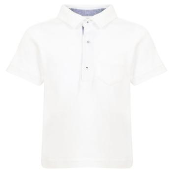 推荐White Polo Shirt With Navy Detail Buttons商品