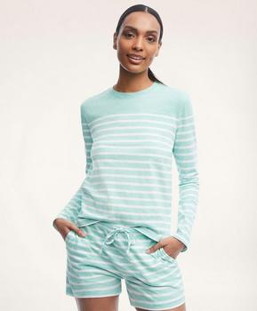 Brooks Brothers | Cotton Jersey Stripe Short Pajamas商品图片,4.6折