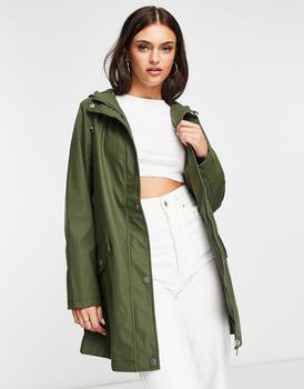 New Look button front anorak in khaki,价格$43.34