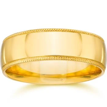 Pompeii3 | 6MM Milgrain Edge Wedding Band 14K Yellow Gold Size Selectable,商家Premium Outlets,价格¥4452