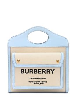 巴宝莉包包包, Burberry | Mini Pocket Logo Canvas & Leather Tote商品图片 
