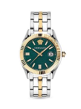 Versace | Greca Logo Two-Tone Stainless Steel Bracelet Watch商品图片,满$200减$50, 满减