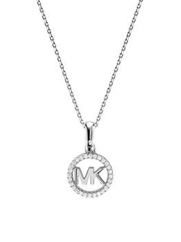 Michael Kors | Premium Sterling Silver Round Logo Necklace 