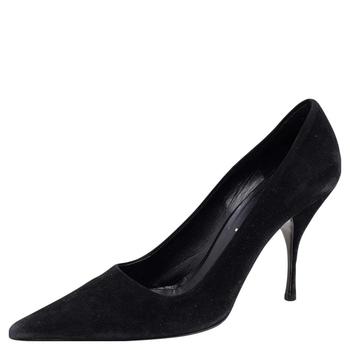 [二手商品] Prada | Prada Black Suede Pointed Toe Pumps Size 37.5商品图片,2.7折