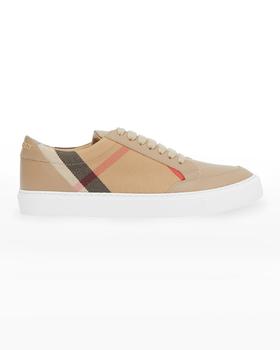 burberry鞋新款, Burberry | New Salmond Check Leather Sneakers商品图片 