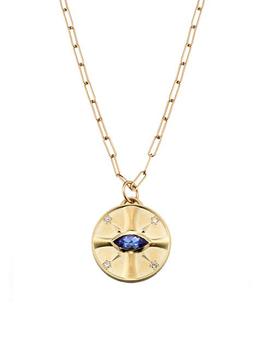 商品Elizabeth Moore | Eye Of The Sun 14K Yellow Gold, Tanzanite, & Diamond Pendant Necklace,商家Saks Fifth Avenue,价格¥12593图片