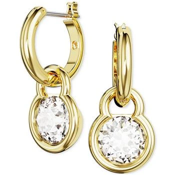 Swarovski | Gold-Tone Crystal Charm Dangle Hoop Earrings 