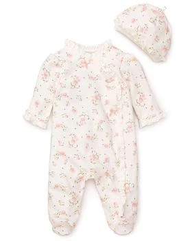 Little Me | Girls' Vintage Rose Footie & Cap - Baby 满$100享8.5折, 满折