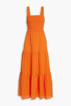 Alice + Olivia | Neva smocked silk and cotton-blend fil coupé maxi dress 3折, 独家减免邮费