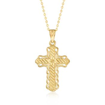 商品Canaria 10kt Yellow Gold Lace Trim Cross Pendant Necklace,商家Premium Outlets,价格¥1241图片
