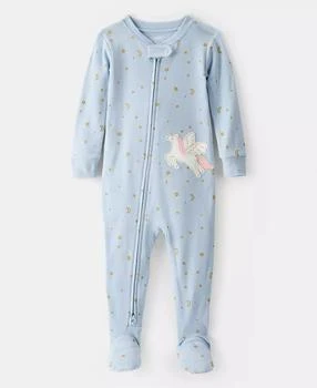 Carter's | Baby Girls Unicorn-Star-Print 100% Cotton Long-Sleeve 2-Way-Zip 1-Piece Footed Pajamas,商家Macy's,价格¥89