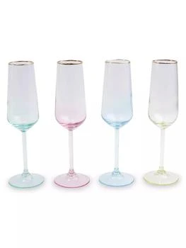 Vietri | Rainbow 4-Piece Champagne Flute Set,商家Saks Fifth Avenue,价格¥444