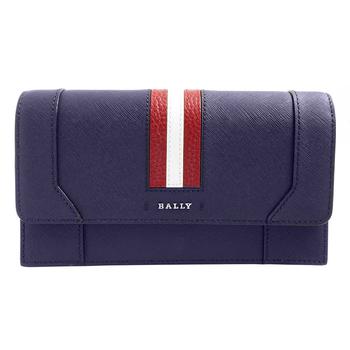 bally钱包腰包, Bally | Stafford Navy Leather Stripe Detail Wallet With Strap商品图片 3.7折
