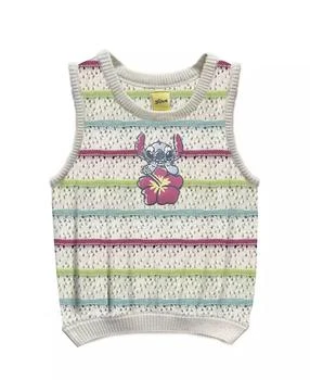 Disney | Big Girls Stitch Embroidered Striped Crochet Tank Top,商家Macy's,价格¥53