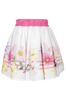 MONNALISA | Monnalisa High-Waist Floral-Printed A-Line Mini Skirt 4.7折