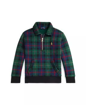 Ralph Lauren | Toddler and Little Boys Plaid Fleece Collared Sweatshirt,商家Macy's,价格¥403