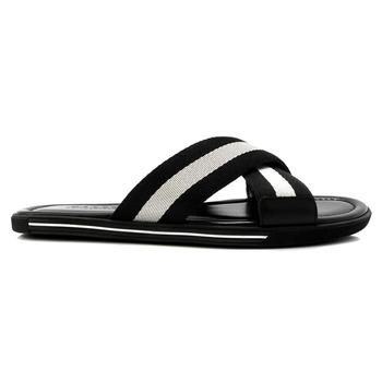 bally行李箱, Bally | Fabric And Leather Bonks Logo Sandals In Black商品图片 5.8折