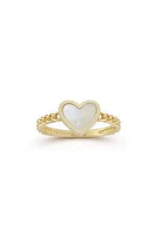 Ember Fine Jewelry | 14K Gold Mother of Pearl Heart Ring,商家Nordstrom Rack,价格¥2588