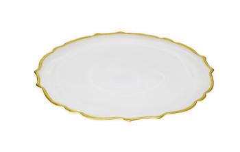 商品Alabaster White Dinner Plates with Gold Trim, Set of 4图片
