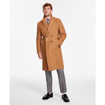 Tommy Hilfiger | Men's Modern-Fit Solid Double-Breasted Overcoat商品图片,额外7折, 额外七折
