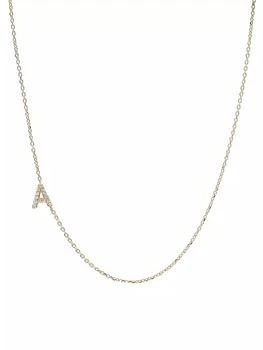 Anzie | Love Letter Initial 14K Yellow Gold & 0.05 TCW Diamond Necklace,商家Saks Fifth Avenue,价格¥5064