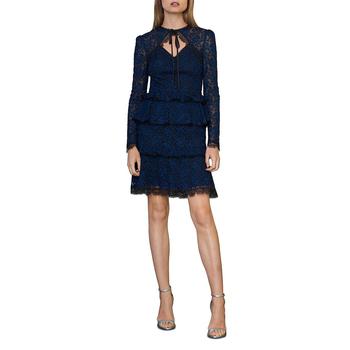 ML Monique Lhuillier, Monique Lhuillier | ML Monique Lhuillier Womens Lace Ruffled Mini Dress商品图片 1.9折