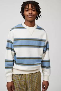 推荐UO Skate Striped Crew Neck Sweatshirt商品