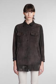 商品Salvatore Santoro | Salvatore Santoro Leather Jacket In Grey Leather,商家Italist,价格¥4898图片