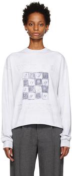 We11done | White Washed Applique Long Sleeve T-Shirt商品图片,3折