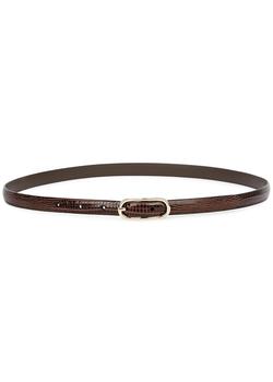 product Brown lizard-effect leather belt image